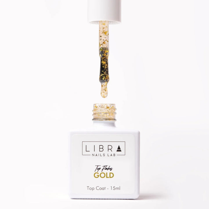 Top Flakes Gold - HEMA FREE Glossy Top with Gold Flakes - 15ml