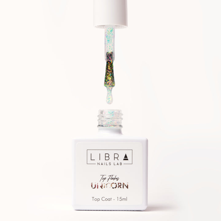Top Flakes Unicorn - No Wipe top coat HEMA/TPO free - 15ml