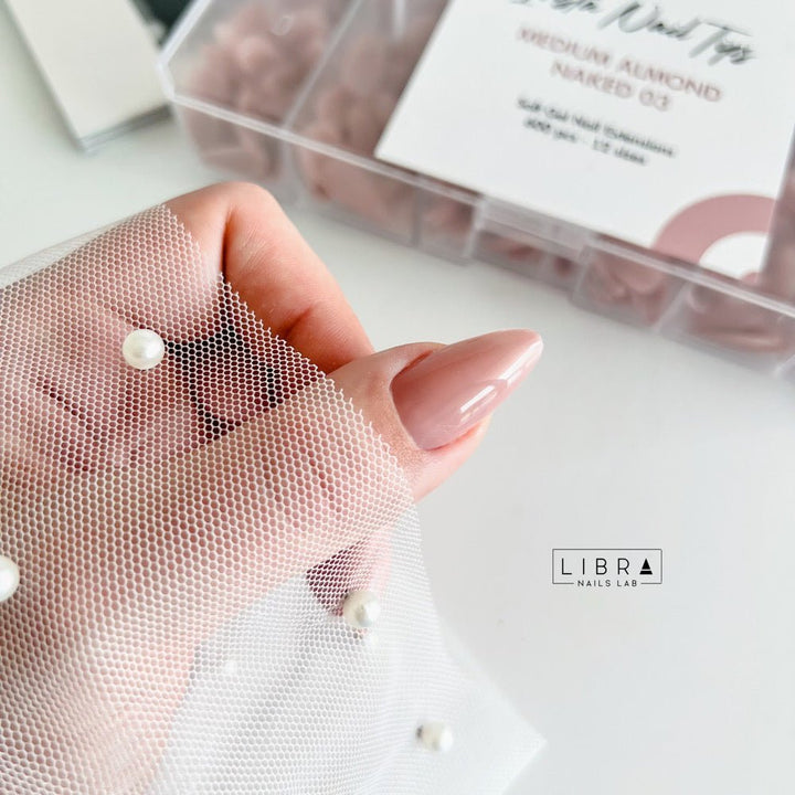 Insta Nail Tips NAKED - Medium Almond 03 - Elegance Beauty